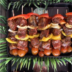 Black Garlic & Pepper Sirloin Steak Kebab